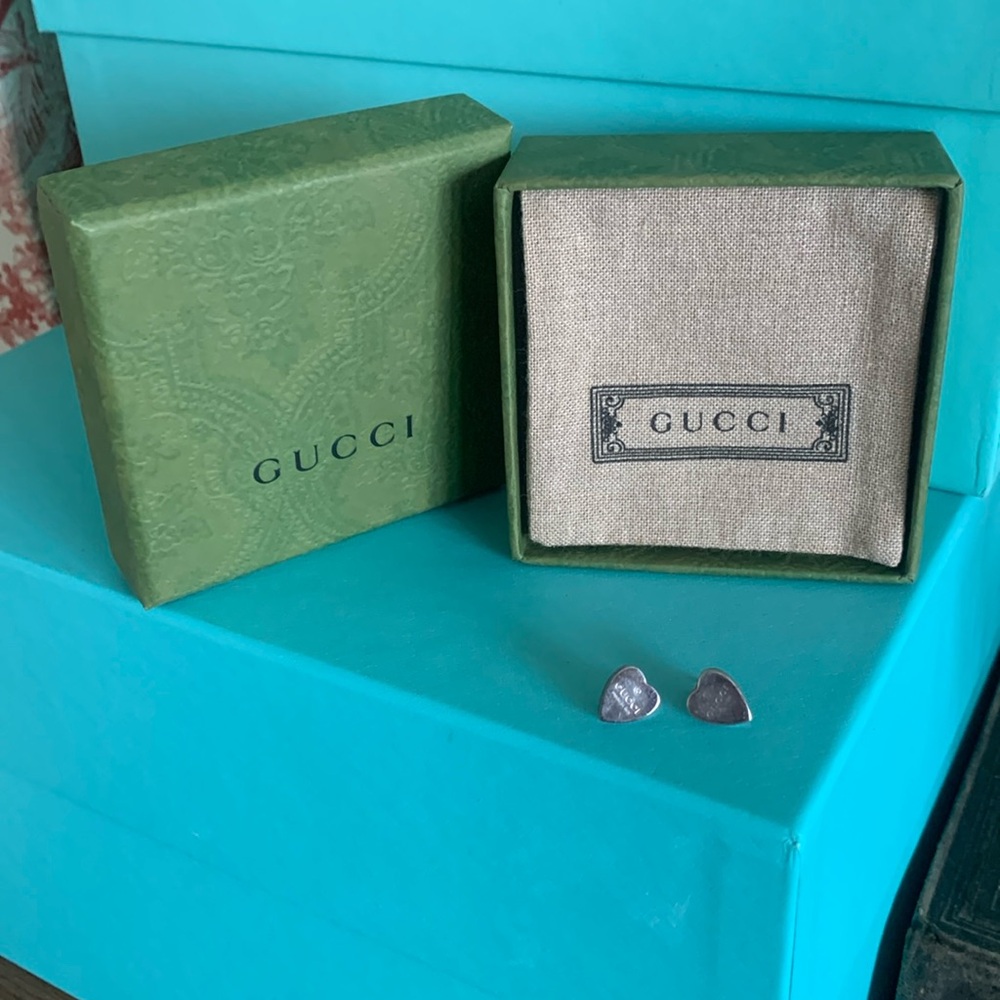 Gucci silver heart earrings